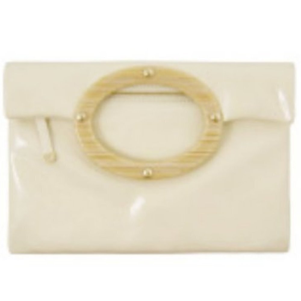 Kate Spade Ivory Patent Leather Jocelyn Clutch